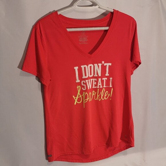 Danskin Tops - Danskin Ladies Size Medium (8-10) Orange Novelty Short Sleeve T-shirt